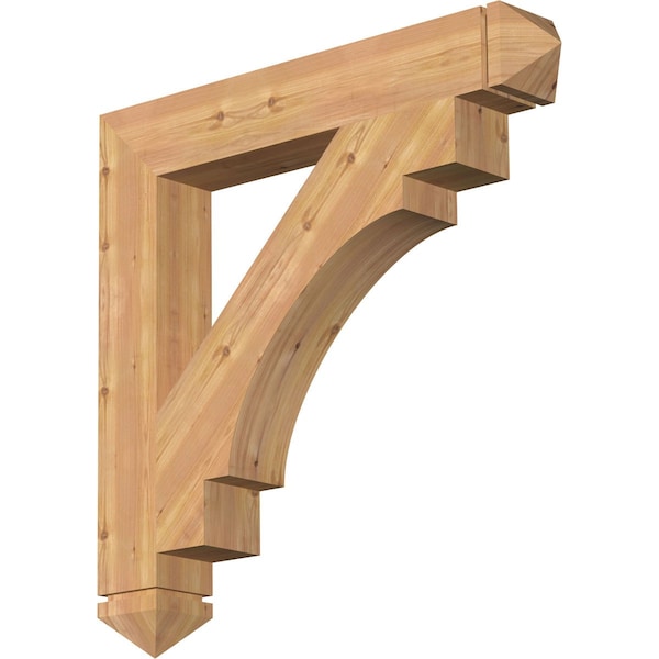 Ekena Millwork Merced Arts & Crafts Smooth Bracket, Western Red Cedar, 5 1/2"W x 38"D x 38"H BKT06X38X38MRC03SWR - main